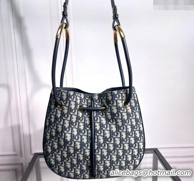 Top Quality Dior Nolita Bucket bag in Dior Oblique Jacquard CD3044 Blue 2024