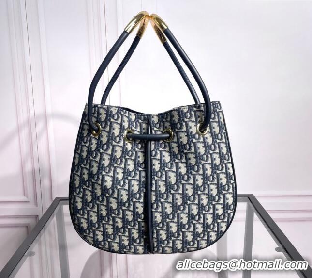 Top Quality Dior Nolita Bucket bag in Dior Oblique Jacquard CD3044 Blue 2024