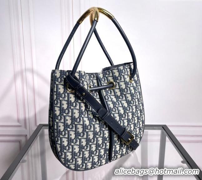 Top Quality Dior Nolita Bucket bag in Dior Oblique Jacquard CD3044 Blue 2024