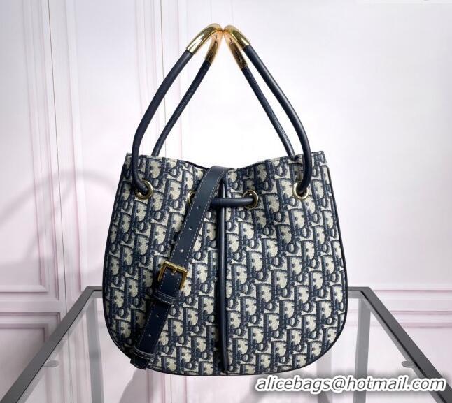 Top Quality Dior Nolita Bucket bag in Dior Oblique Jacquard CD3044 Blue 2024