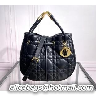 Famous Brand Dior Nolita Bucket bag in Cannage Lambskin CD3046 Black 2024