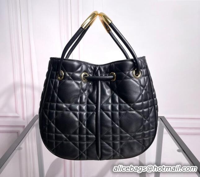 Famous Brand Dior Nolita Bucket bag in Cannage Lambskin CD3046 Black 2024