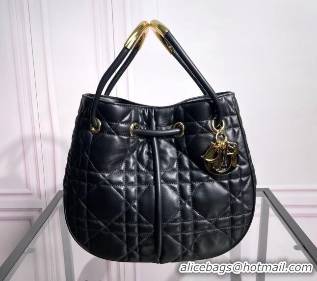 Famous Brand Dior Nolita Bucket bag in Cannage Lambskin CD3046 Black 2024