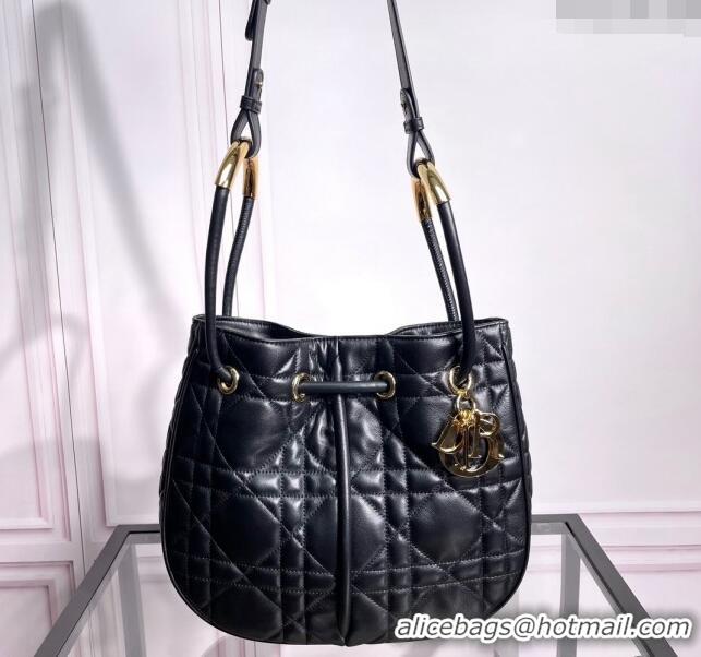 Famous Brand Dior Nolita Bucket bag in Cannage Lambskin CD3046 Black 2024