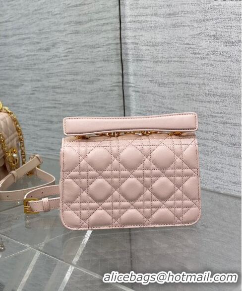 Top Quality Dior Mini Jolie Top Handle Bag in Cannage Calfskin CD3047 Pink 2024