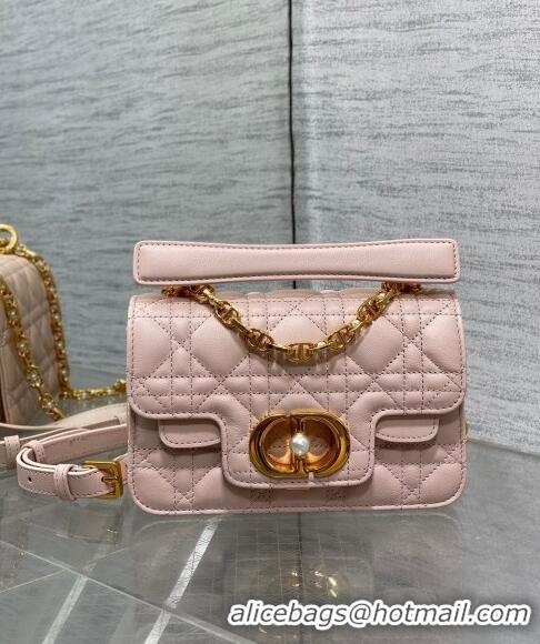 Top Quality Dior Mini Jolie Top Handle Bag in Cannage Calfskin CD3047 Pink 2024