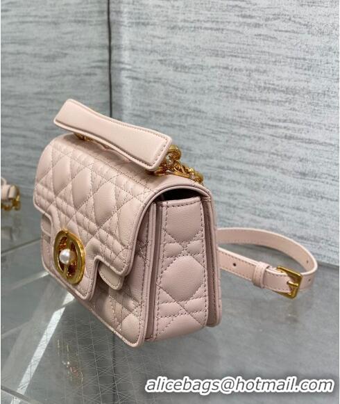 Top Quality Dior Mini Jolie Top Handle Bag in Cannage Calfskin CD3047 Pink 2024