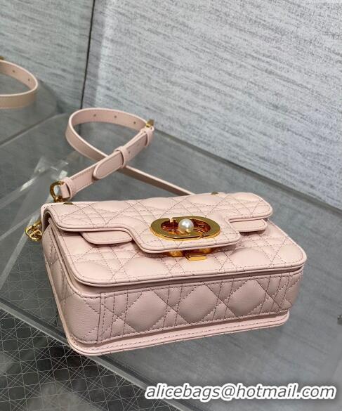 Top Quality Dior Mini Jolie Top Handle Bag in Cannage Calfskin CD3047 Pink 2024