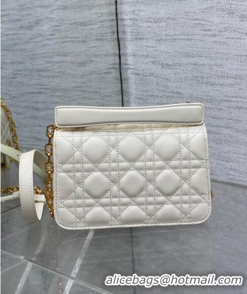 Shop Best Dior Mini Jolie Top Handle Bag in Cannage Calfskin CD3047 White 2024