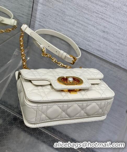 Shop Best Dior Mini Jolie Top Handle Bag in Cannage Calfskin CD3047 White 2024