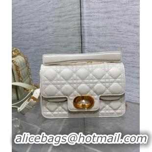 Promotional Dior Small Jolie Top Handle Bag in Cannage Calfskin CD3048 White 2024