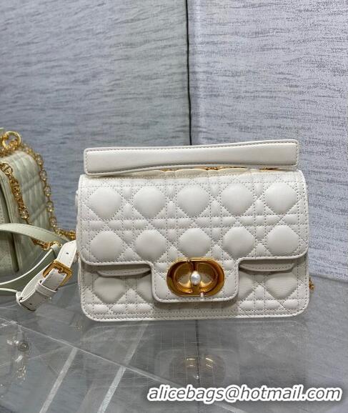 Promotional Dior Small Jolie Top Handle Bag in Cannage Calfskin CD3048 White 2024