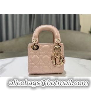 Well Crafted Dior Micro Lady Dior Bag in Cannage Lambskin 0523 Powder Pink 2024