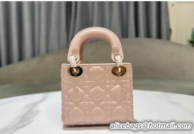 Well Crafted Dior Micro Lady Dior Bag in Cannage Lambskin 0523 Powder Pink 2024