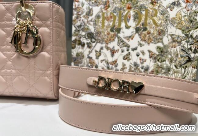 Luxury Cheap Dior Small Lady My ABCDior Bag in Cannage Lambskin 0523 Powder Pink 2024