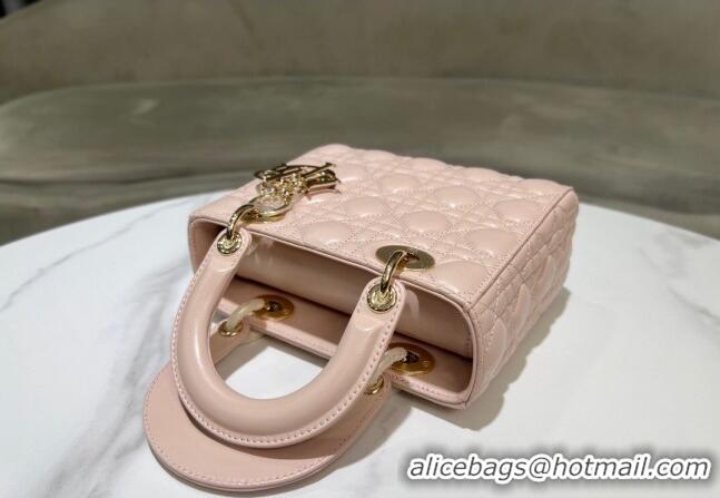 Luxury Cheap Dior Small Lady My ABCDior Bag in Cannage Lambskin 0523 Powder Pink 2024