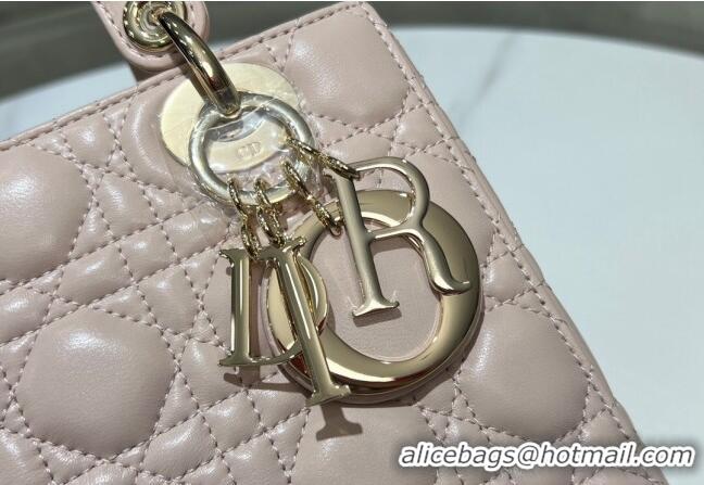 Luxury Cheap Dior Small Lady My ABCDior Bag in Cannage Lambskin 0523 Powder Pink 2024