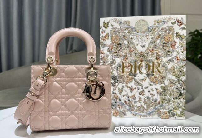 Luxury Cheap Dior Small Lady My ABCDior Bag in Cannage Lambskin 0523 Powder Pink 2024