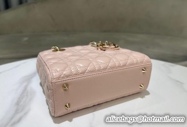 Luxury Cheap Dior Small Lady My ABCDior Bag in Cannage Lambskin 0523 Powder Pink 2024