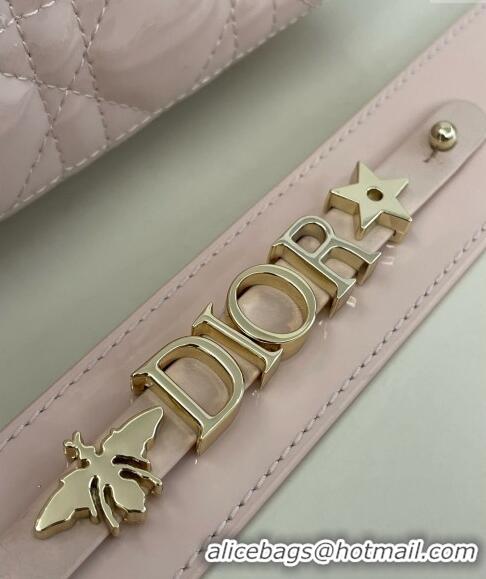 Good Taste Dior Small Lady My ABCDior Bag in Cannage Patent Calfskin 0523 Powder Pink 2024