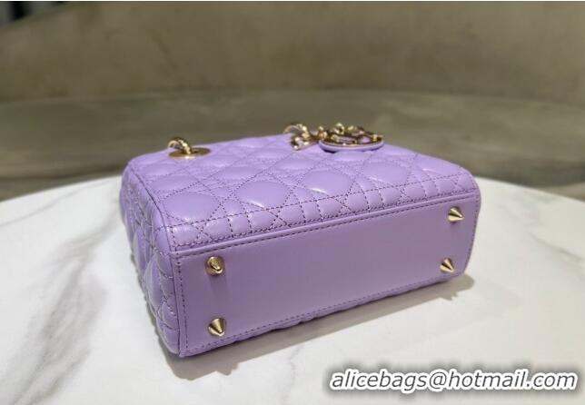 Famous Brand Dior Small Lady My ABCDior Bag in Cannage Lambskin 0523 Lilac Purple 2024