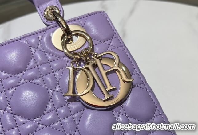 Famous Brand Dior Small Lady My ABCDior Bag in Cannage Lambskin 0523 Lilac Purple 2024