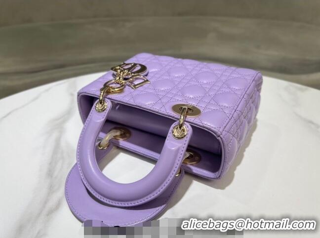 Famous Brand Dior Small Lady My ABCDior Bag in Cannage Lambskin 0523 Lilac Purple 2024