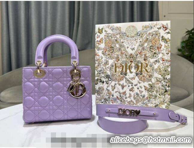 Famous Brand Dior Small Lady My ABCDior Bag in Cannage Lambskin 0523 Lilac Purple 2024