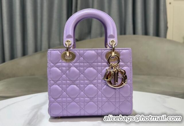 Famous Brand Dior Small Lady My ABCDior Bag in Cannage Lambskin 0523 Lilac Purple 2024