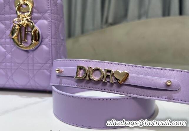 Famous Brand Dior Small Lady My ABCDior Bag in Cannage Lambskin 0523 Lilac Purple 2024