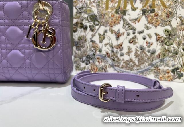 Well Crafted Dior Micro Lady Dior Bag in Cannage Lambskin 0523 Lilac Purple 2024