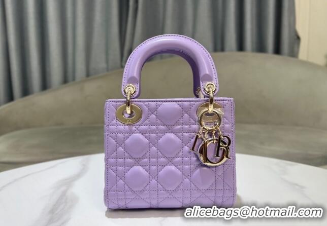 Well Crafted Dior Micro Lady Dior Bag in Cannage Lambskin 0523 Lilac Purple 2024