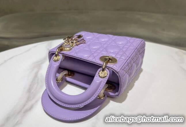 Well Crafted Dior Micro Lady Dior Bag in Cannage Lambskin 0523 Lilac Purple 2024