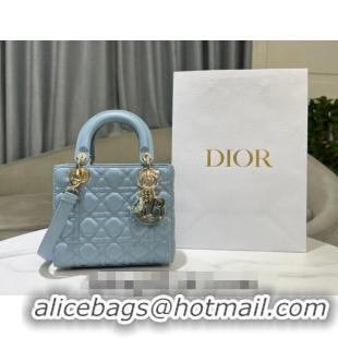 Well Crafted Dior Small Lady My ABCDior Bag in Cannage Lambskin 0523 Sky Blue 2024