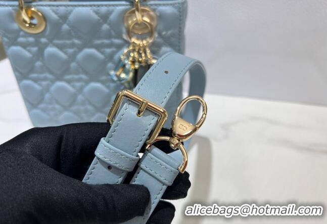 Well Crafted Dior Small Lady My ABCDior Bag in Cannage Lambskin 0523 Sky Blue 2024