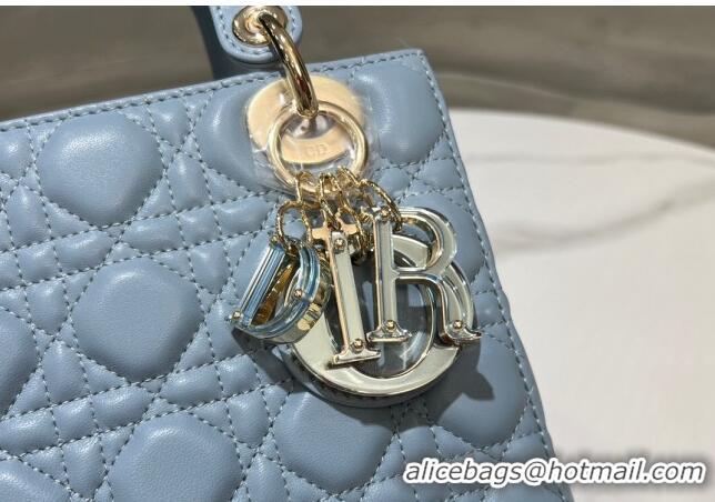 Well Crafted Dior Small Lady My ABCDior Bag in Cannage Lambskin 0523 Sky Blue 2024