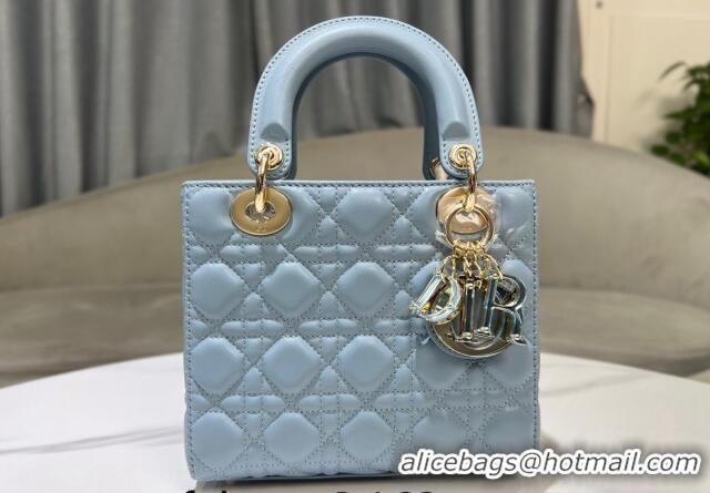 Well Crafted Dior Small Lady My ABCDior Bag in Cannage Lambskin 0523 Sky Blue 2024