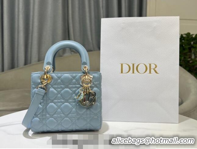 Well Crafted Dior Small Lady My ABCDior Bag in Cannage Lambskin 0523 Sky Blue 2024