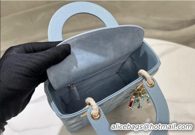 Well Crafted Dior Small Lady My ABCDior Bag in Cannage Lambskin 0523 Sky Blue 2024