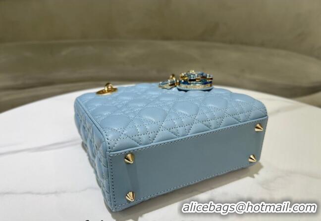 Well Crafted Dior Small Lady My ABCDior Bag in Cannage Lambskin 0523 Sky Blue 2024