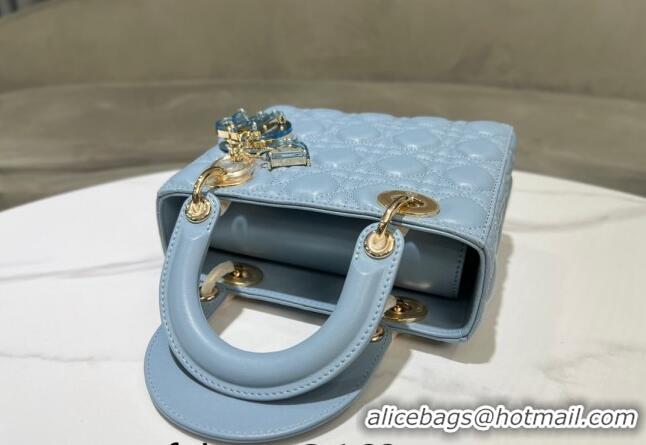 Well Crafted Dior Small Lady My ABCDior Bag in Cannage Lambskin 0523 Sky Blue 2024