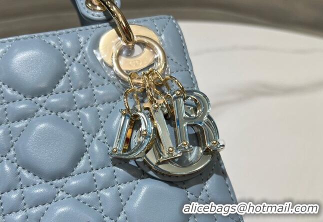 Promotional Dior Mini Lady Dior Bag in Cannage Lambskin 0523 Sky Blue 2024