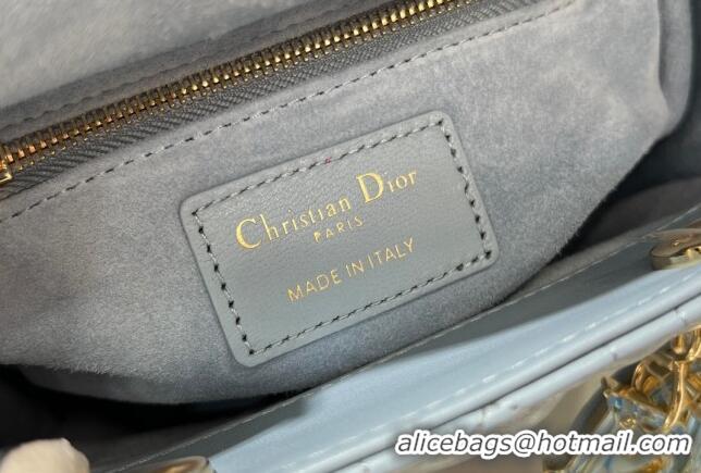 Promotional Dior Mini Lady Dior Bag in Cannage Lambskin 0523 Sky Blue 2024