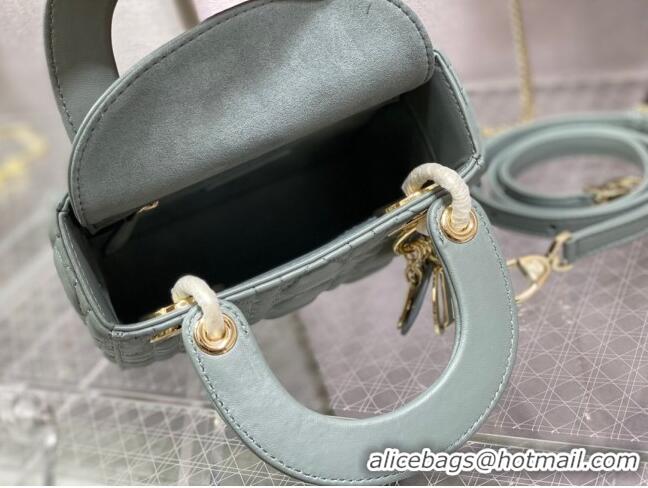 Most Popular Dior Mini Lady Dior Bag in Cannage Lambskin 0523 Rock Grey 2024