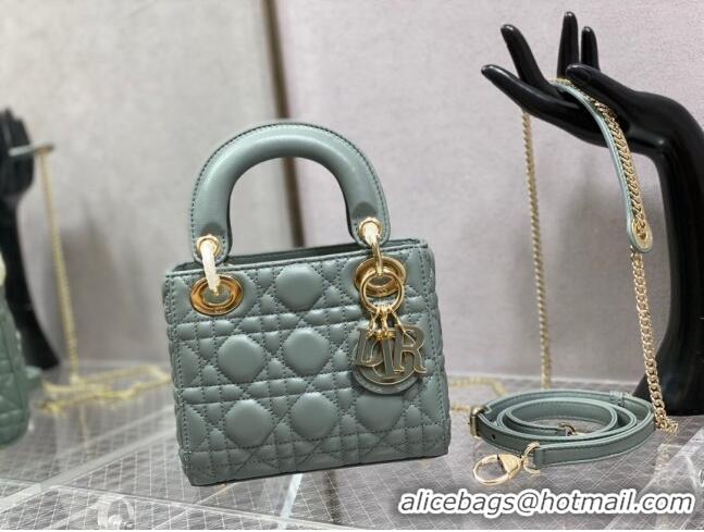 Most Popular Dior Mini Lady Dior Bag in Cannage Lambskin 0523 Rock Grey 2024