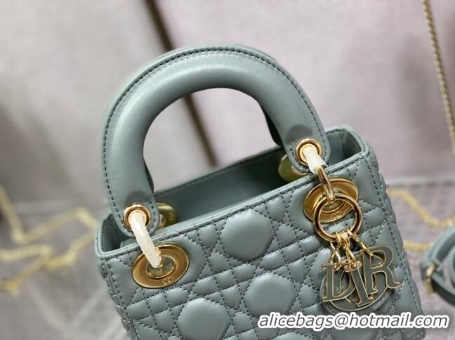 Most Popular Dior Mini Lady Dior Bag in Cannage Lambskin 0523 Rock Grey 2024