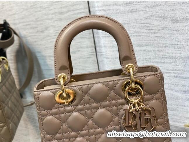 Pretty Style Dior Small Lady My ABCDior Bag inCannage Lambskin 0523 Khaki Grey 2024