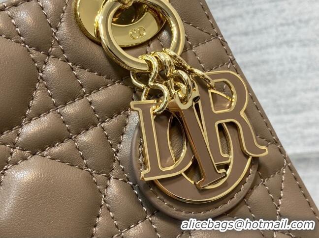 Promotional Dior Mini Lady Dior Bag in Cannage Lambskin 0523 Khaki Grey 2024