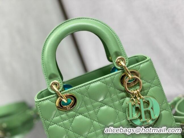 Well Crafted Dior Small Lady My ABCDior Bag in Cannage Lambskin 0523 Mint Green 2024