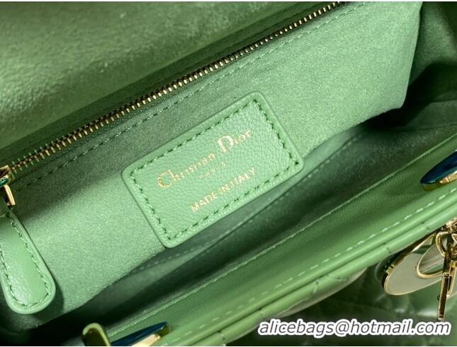 Well Crafted Dior Small Lady My ABCDior Bag in Cannage Lambskin 0523 Mint Green 2024